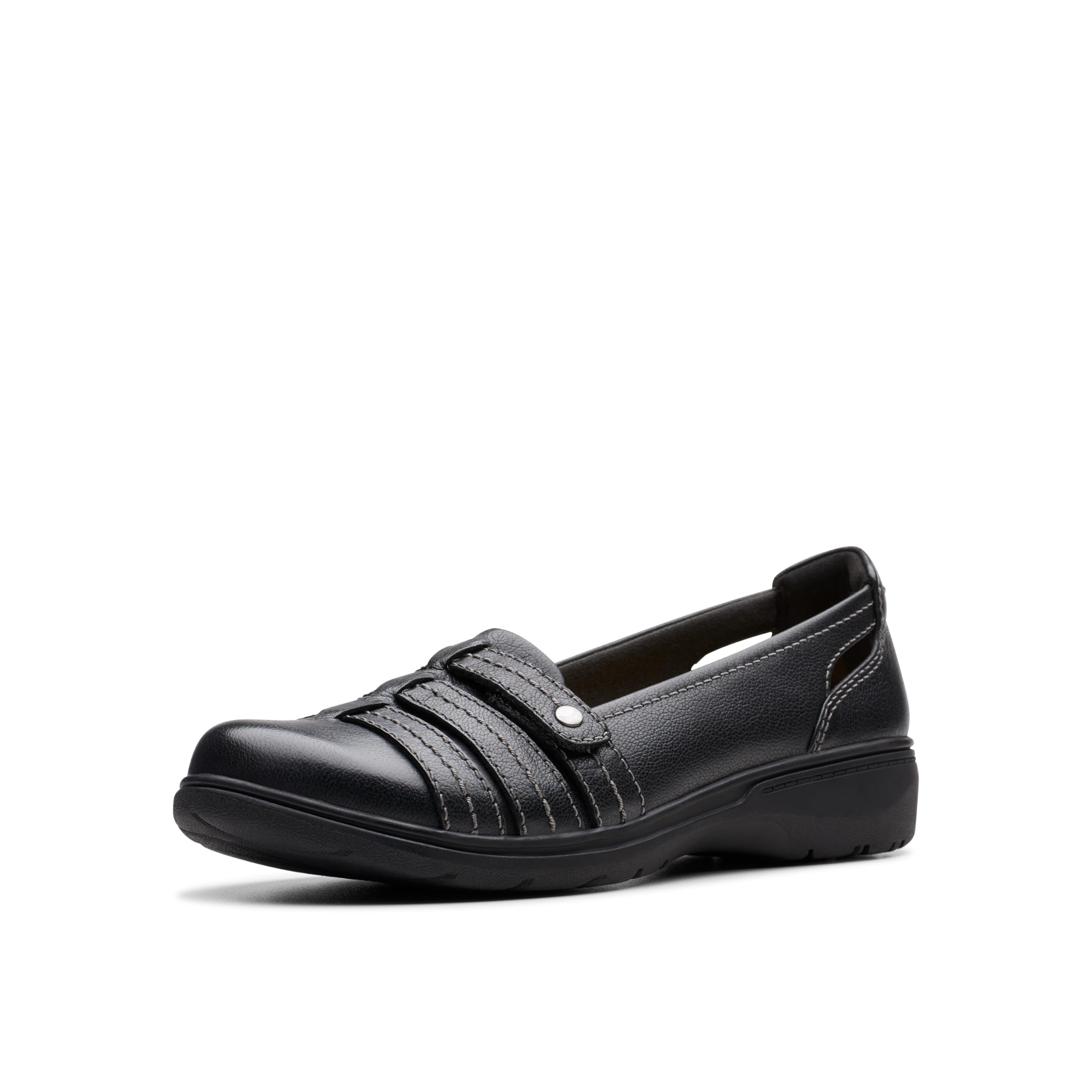 Clarks Women's Carleigh Eliza Loafer Flat, Black Leather, 8 UK