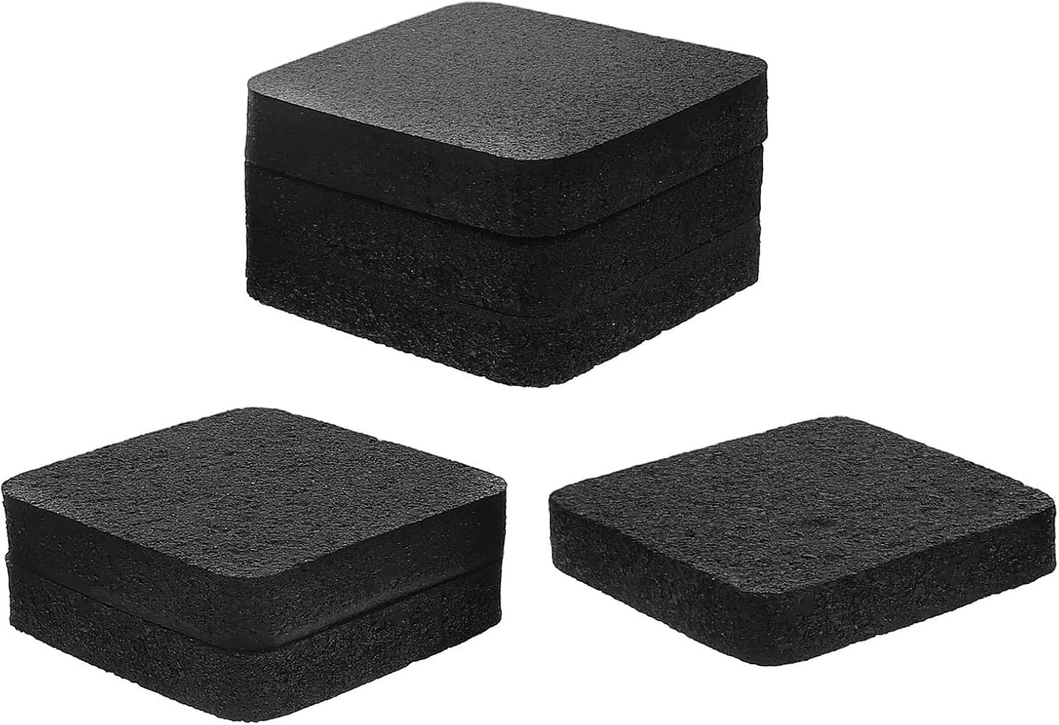 LABRIMP 6pcs Anti-vibration Rubber Fitness Equipment Floor Protector Mats, Shock Absorbing Noise-reducing Exercise Mat for Home Gym Treadmill and Rowing Machine, Thick Black Cushioning