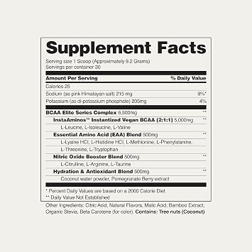 Snap Supplements BCAA Powder Essential Amino Acids, Peach Mango, 30 Serving