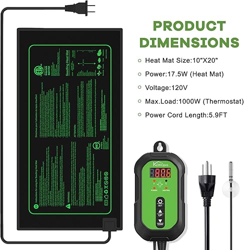 Miniatura 4 de KOKOPRO - Tapete de calor para plántulas  Tapete de calor impermeable duradero para plantas almohadilla de calefacción hidropónica cálida para