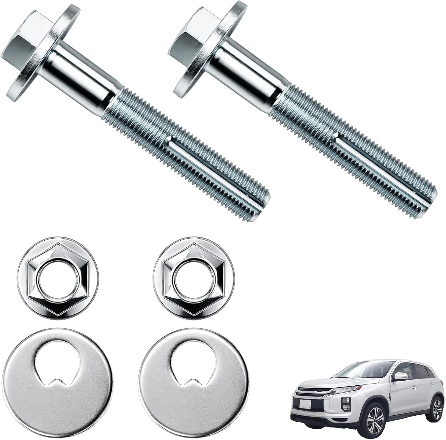Rear Suspension Camber Bolt Kit Compatible with Mitsubishi Outlander 11-23 Lancer 09-23 Eclipse Cross RVR ASX, Replace MN1841010 429-010, 40Cr Grade 10.9 Zinc Plated Alignment Bolt Kit, 2 Set