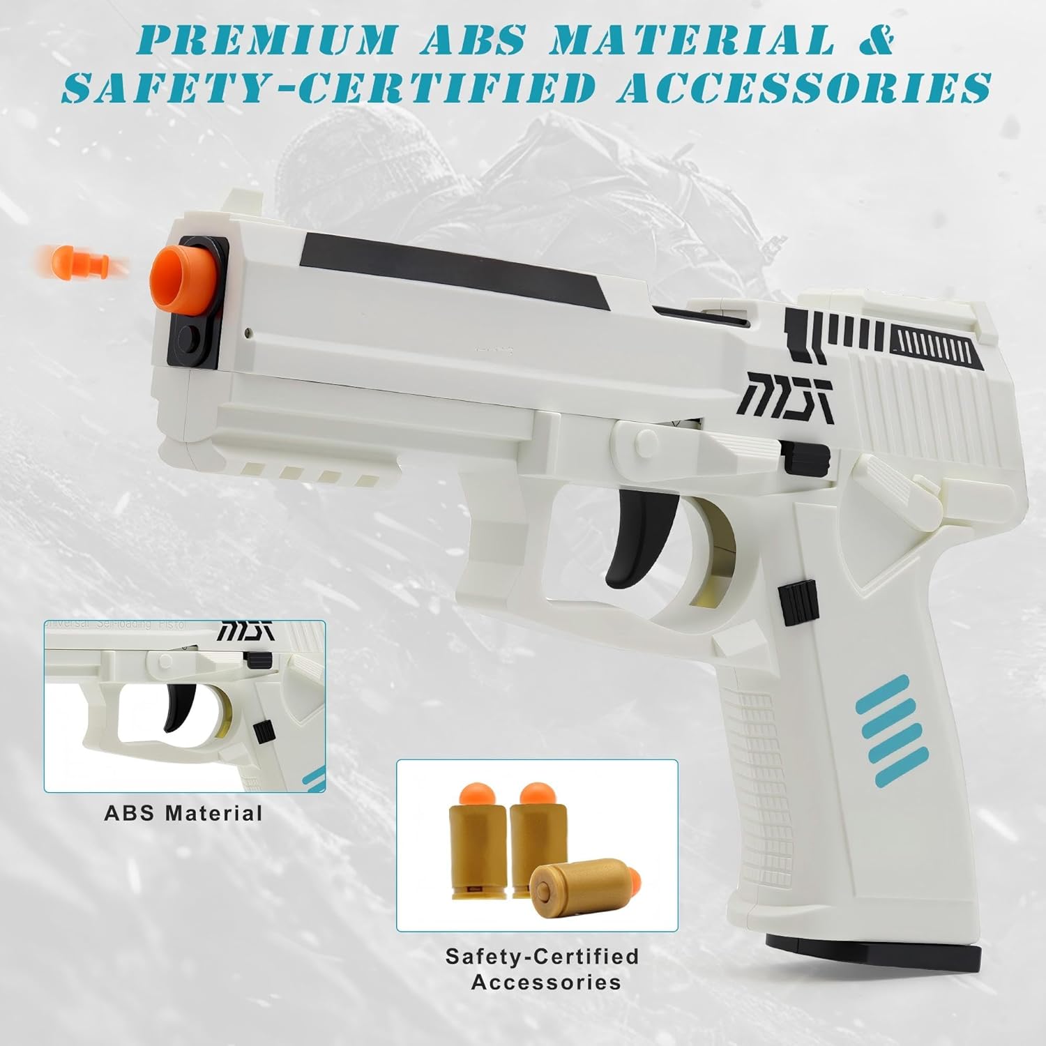 Toy Gun Pistol, Automatic Shell Ejection Toy Gun, Automatic Reloading Rebound Pistols for Shooting Game Educational Toys Gifts for Kids Boys Girls