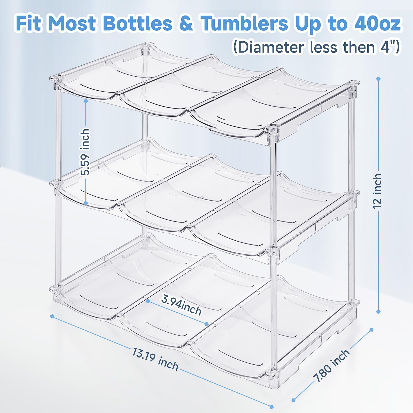 Snapklik.com : Stackable Water Bottle Organizer For Stanley 40 Oz ...