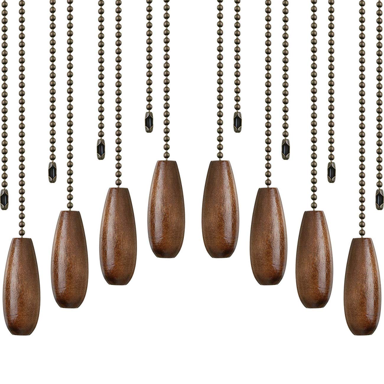 Orgrimmar 8PCS Ceiling Fan Pull Chains Wooden Pull Chain Extension for Ceiling Light Lamp Fan Chain