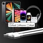 Paquet de 2 USB Câble de foudre C pour Apple iPhone 14/13/12 Corde de charge rapide 6 pieds [Apple MFi certifié], type C à cordon de foudre 6 Ft pour Apple iPhone14 13 12 11 Pro Max/Mini