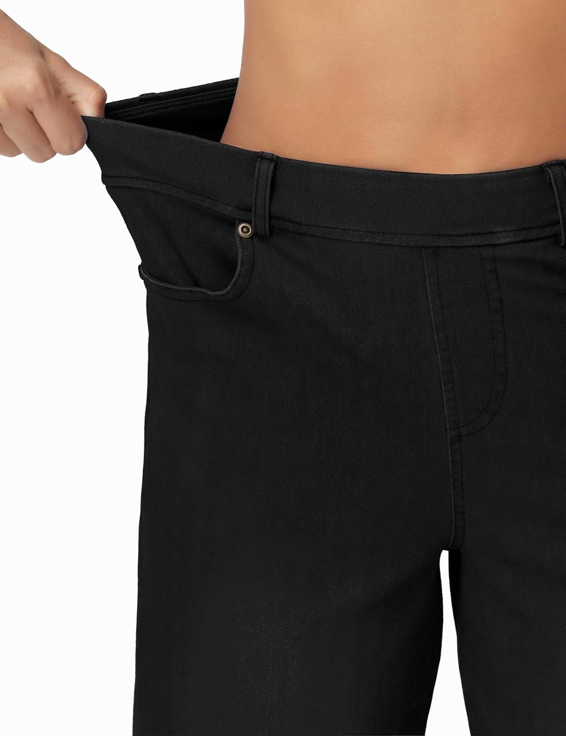 THE GYM PEOPLE Women's Wide Leg Pull on Jeans Stretchy Baggy Trendy Casual Straight Denim Pants with Pockets - Image 4