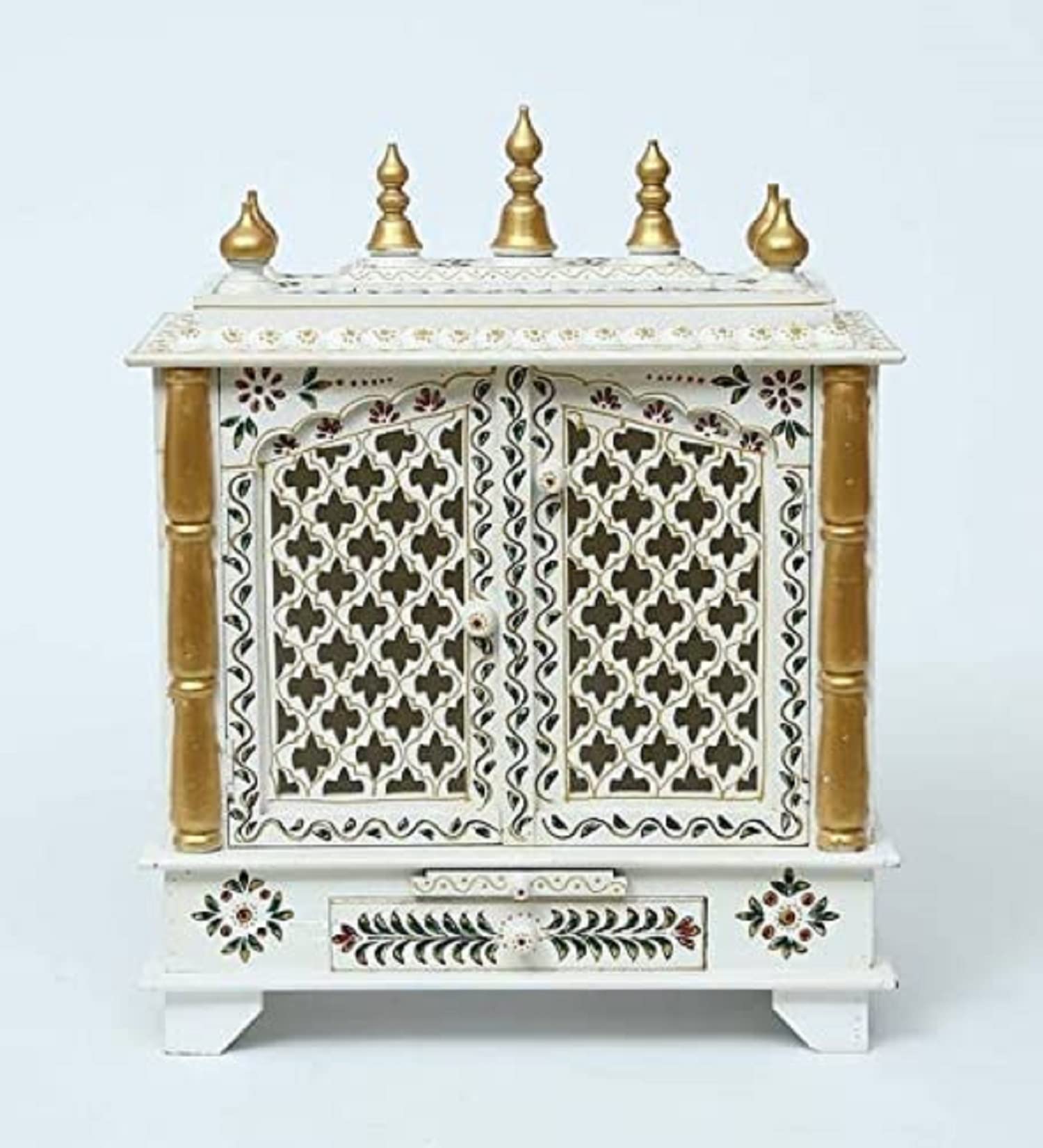 Pooja Ghar authentique en bois fait main un cadeau de pendaison de crémaillère idéal