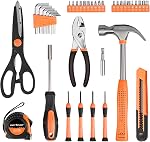 CARTMAN Ensemble d'Outils de 39 Pièces Kit de Main Général pour le Foyer avec Boîte de Rangement en Plastique Orange