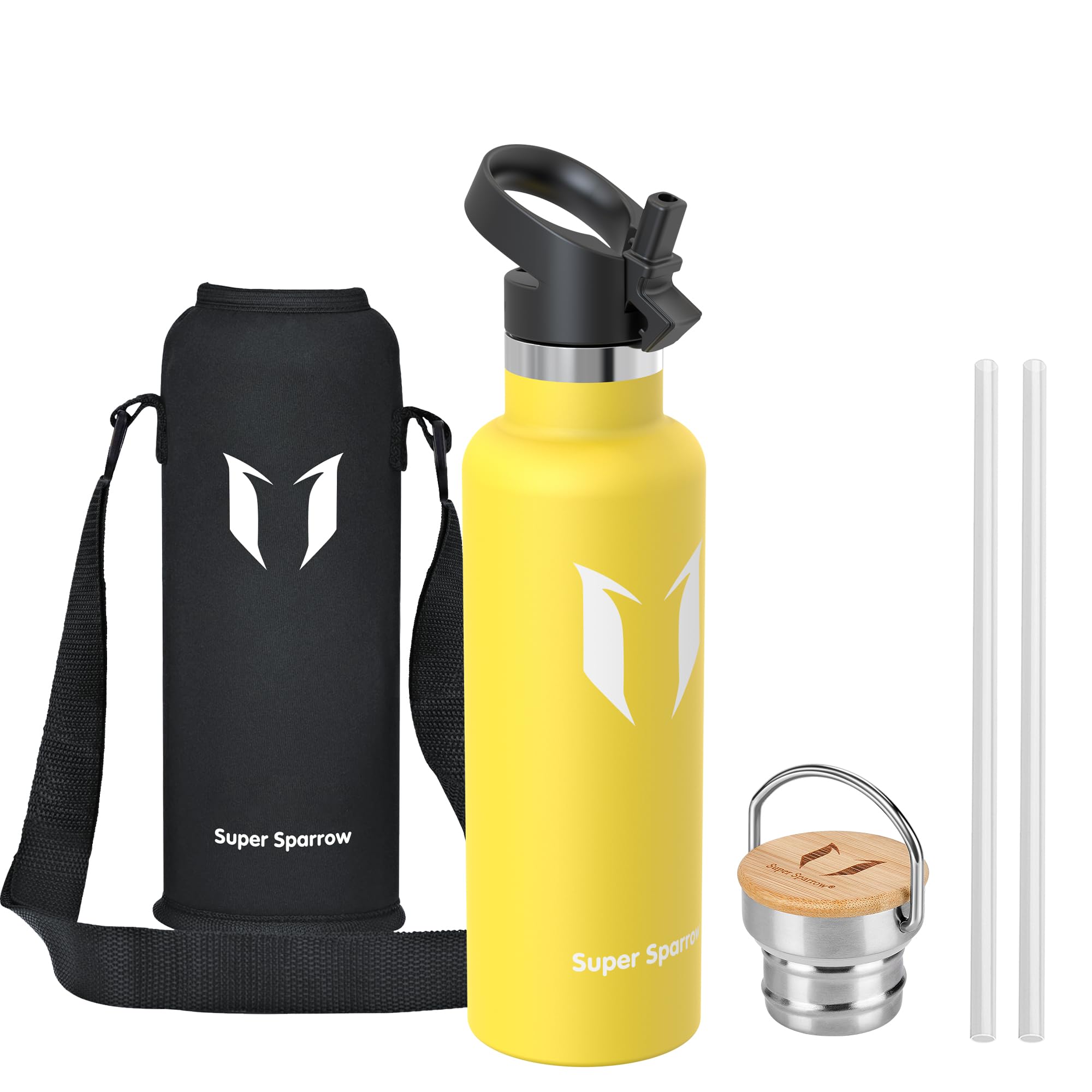 Super Sparrow Botella Agua Acero Inoxidable - Botella Agua Niños - 500ml/750ml/1L - Botella Termica Boca Estándar - Sin BPA, para Niños & Adultos, Deporte, Oficina, Yoga, Ciclismo — view 50