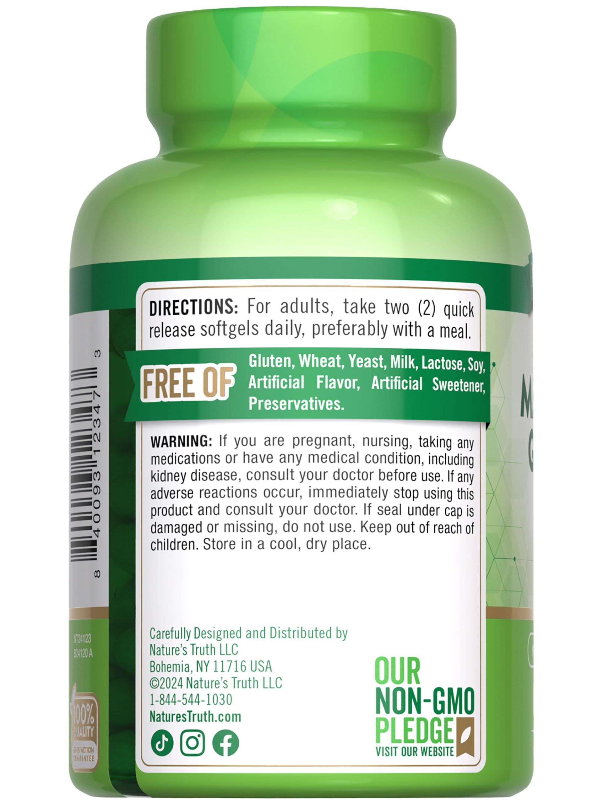 Nature's Truth Magnesium Glycinate 250mg | 60 Softgels | High Absorption — Amazon image 7