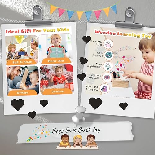 Miniatura 5 de Montessori - Juguetes de mesa para niños pequeños de más de 3 años, 6 sonidos de animales diferentes y 8 notas musicales, tablero educativo