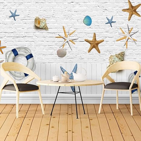 Amazon Wall26 壁画 地中海スタイルのユニークなデザイン 取り外し可能 自己粘着 大型壁紙 100 X144 壁紙