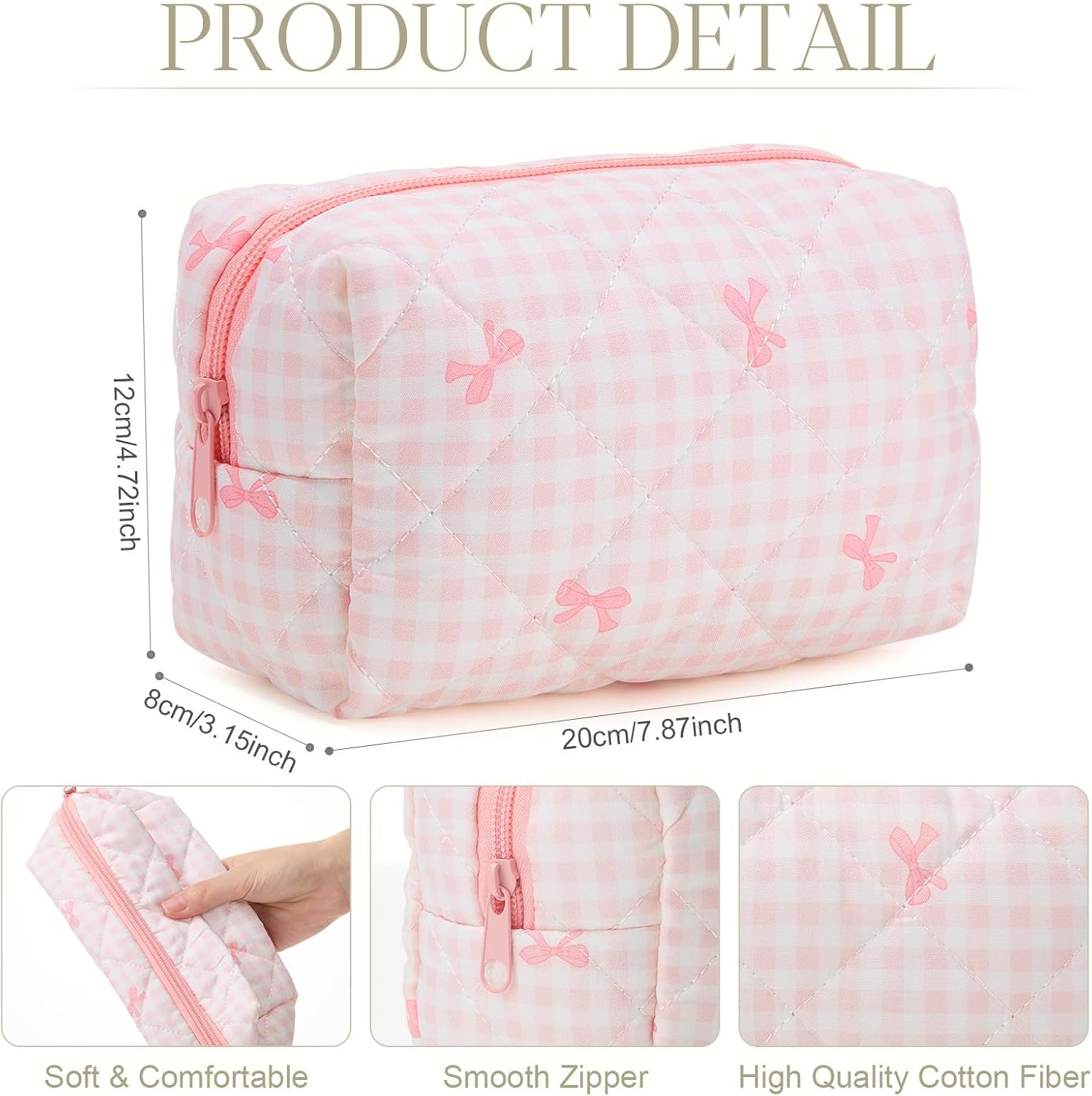 Paterr 30 Pcs Quilted Makeup Bags Bulk Coquette Cosmetics Bag Cotton Floral Theme Cosmetic Pouch Aesthetic Travel Toiletry Bag for Women Bridesmaid Gifts