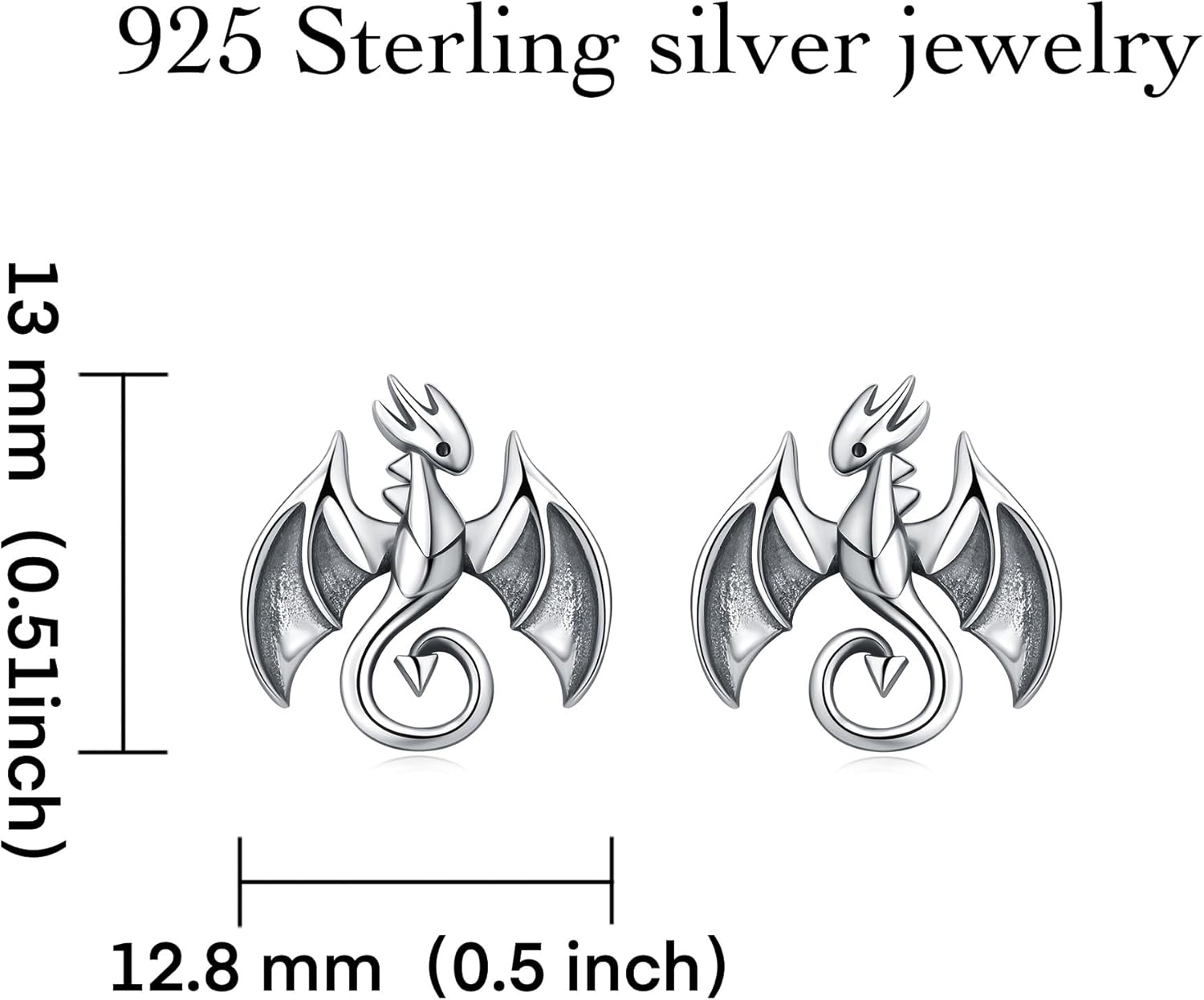 925 Sterling Silver Earrings Stud Dragon Cat Koala Guinea Pig Hamster Bunny Cow Hypoallergenic Cute Animal Jewelry Gifts for Women - Image 6