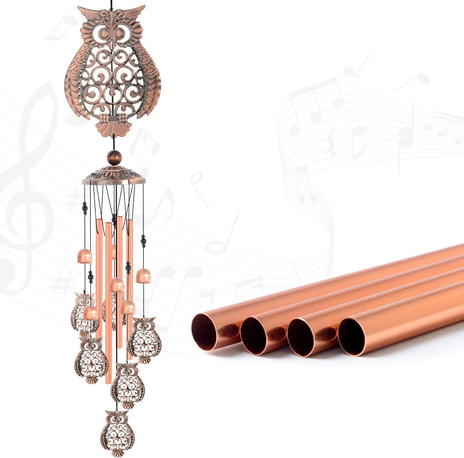 Owl Wind Chimes, Gifts for Mom, Women, Grandma, Outdoor Indoor Wind Chimes, Room Decor, Owls Gifts for Women, Owl Decor Gift - Image 2