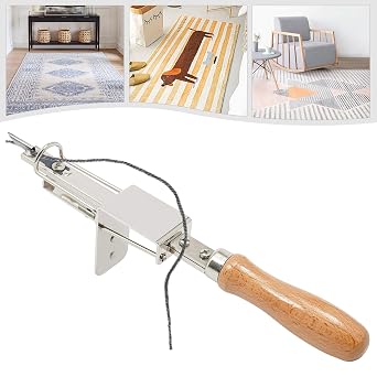 Handmade Carpet Tufting Tool with Adjustable Tuft Length, Stainless Steel Needle & Wooden Handle, Perfect for Rug Makers and Textile Artists