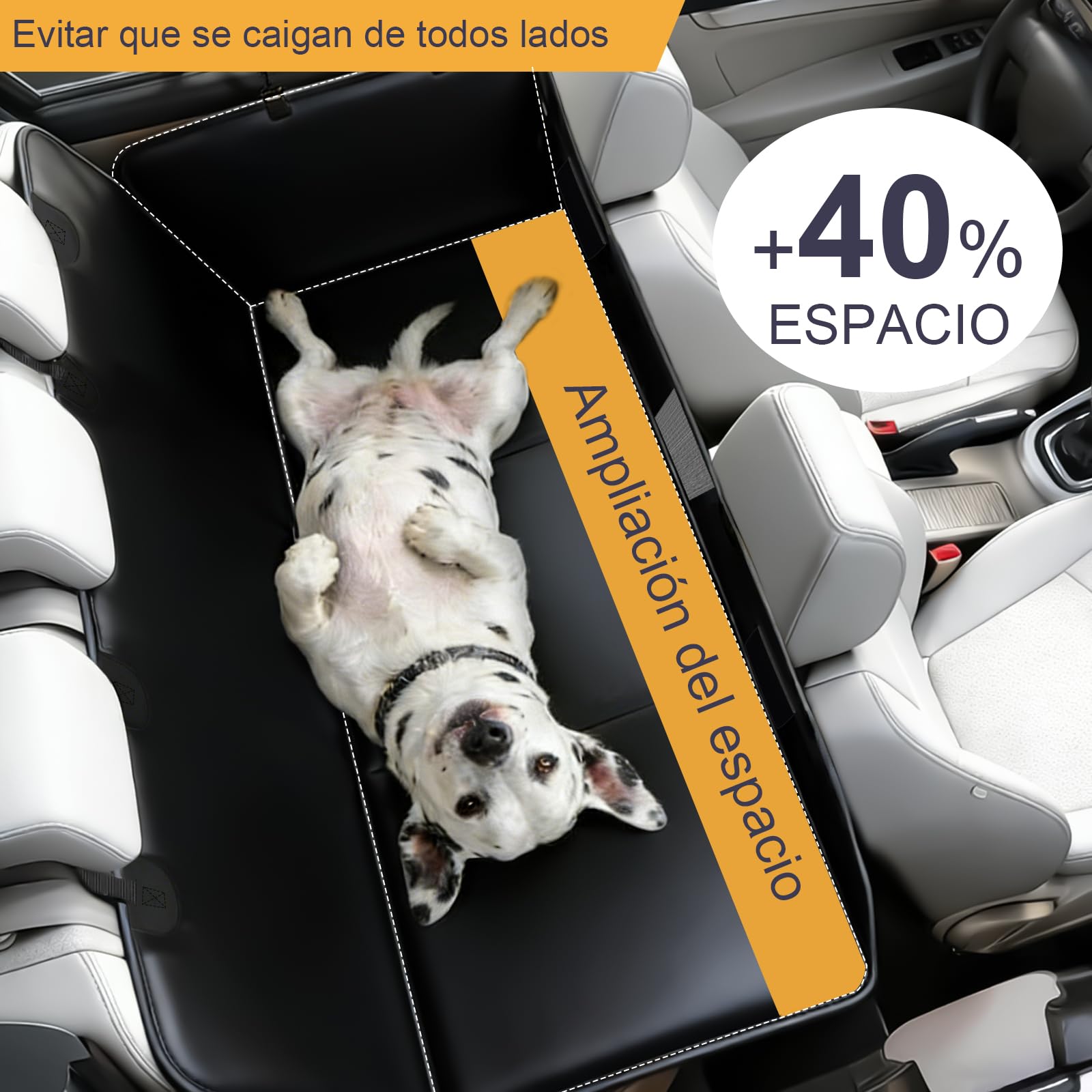 Funda Coche Perro PU, Impermeable, Antideslizante, Antiarañazos del dura Extensión del Asiento Asiento para Protector Coche Perros Asiento Trasero, Hamaca Viaje Mascotas para la Mayoría de Coches