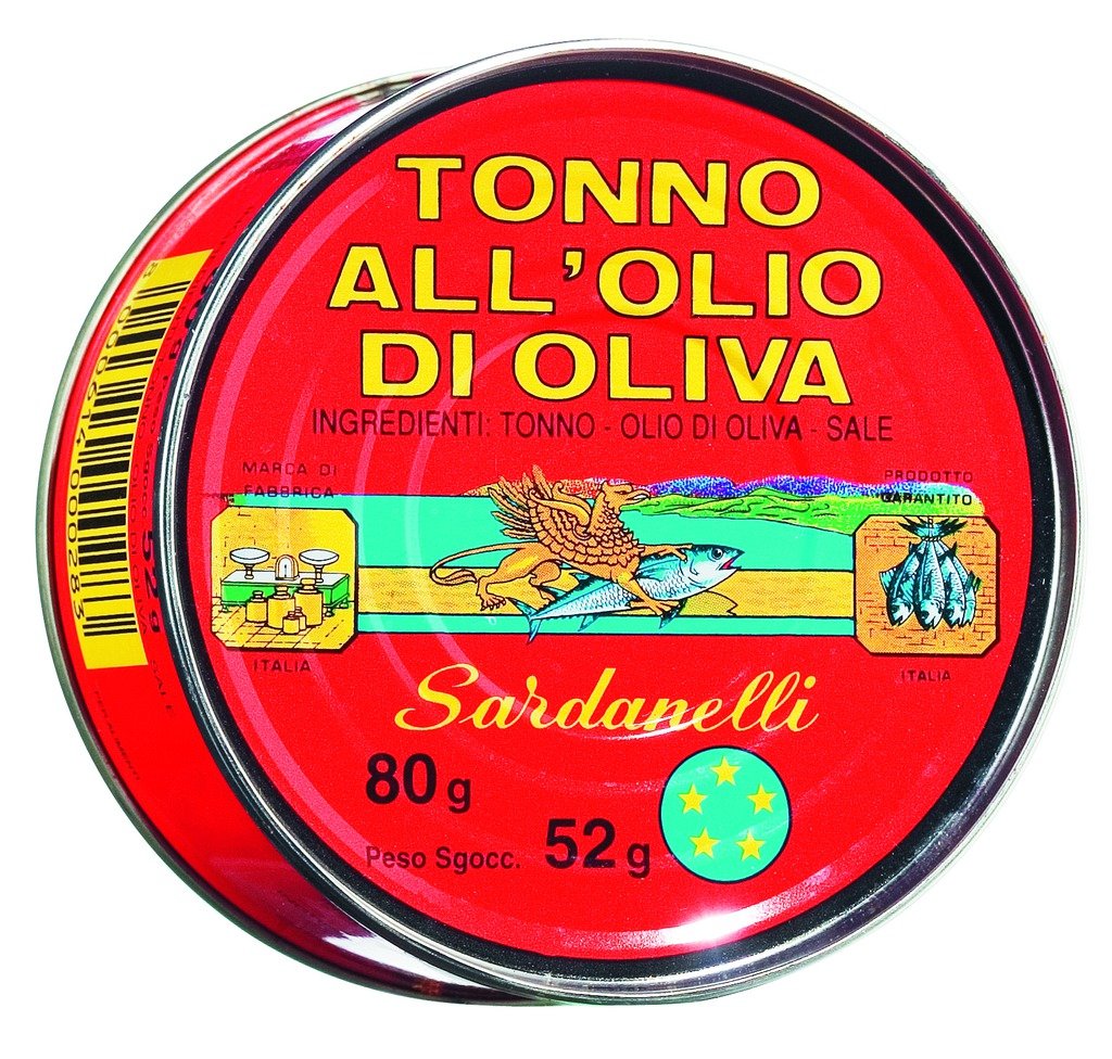 Sardanelli Gelbflossen-Thunfisch in Olivenöl und Salz aus Italien 80g Dose