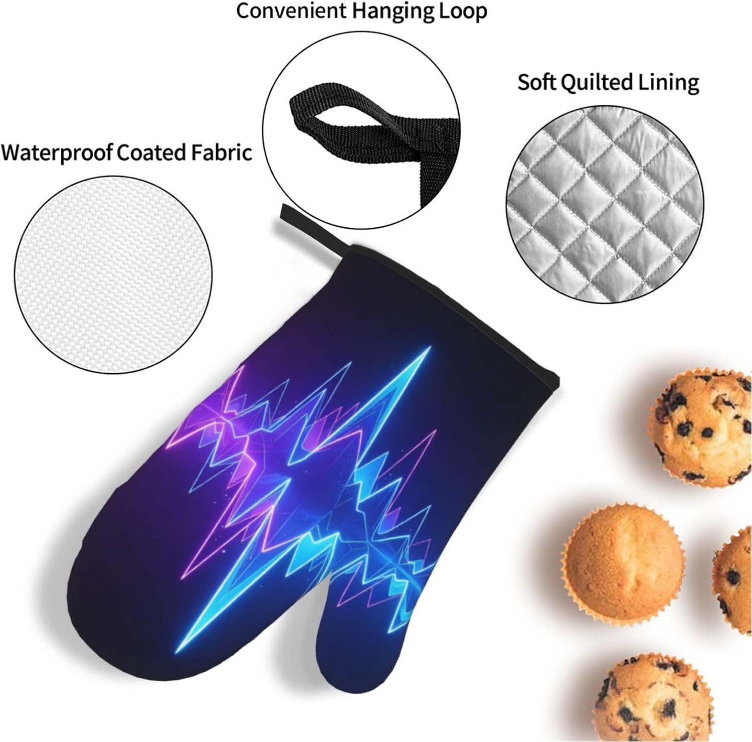 Oven Mitts and Pot Holders Sets of 4 Heat Resistant Kitchen Cooking Gloves image 3