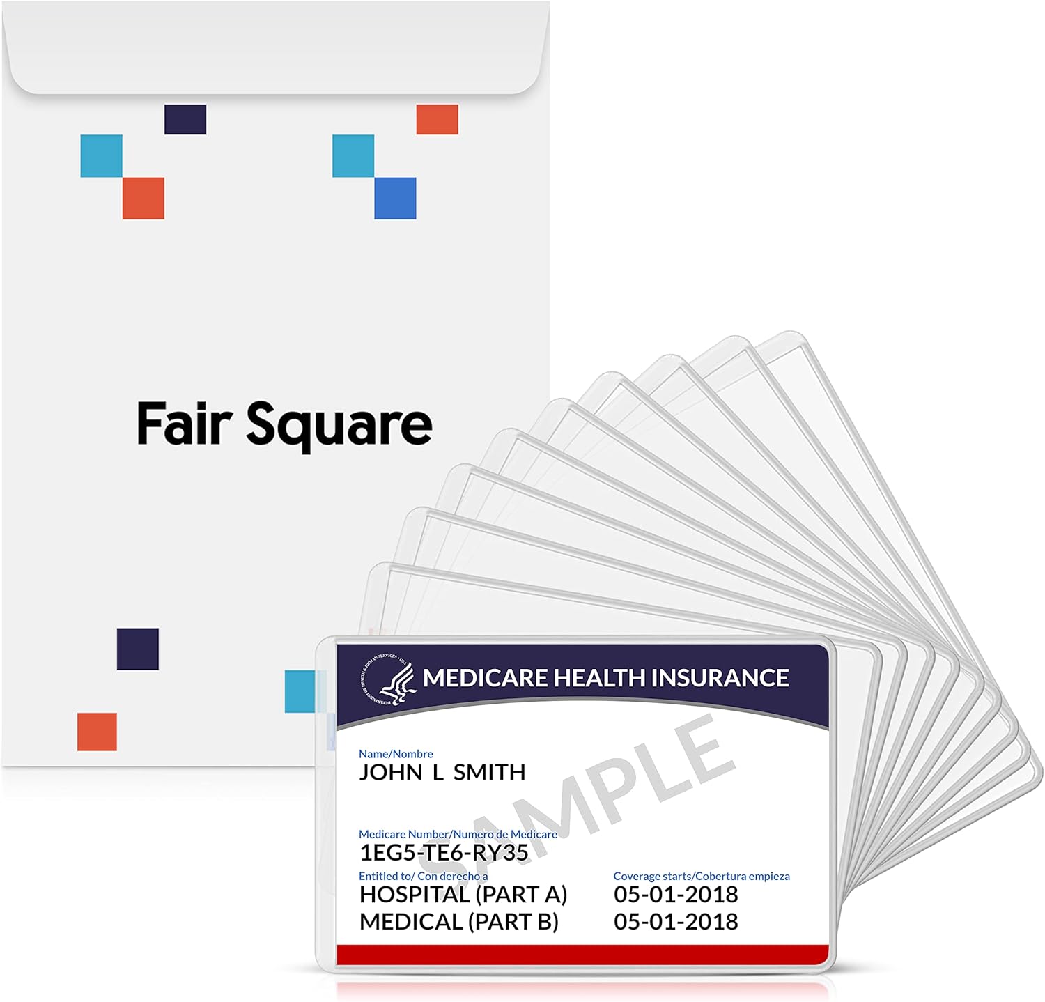 Fair Square Plastic Medicare Card Protector Sleeve Holder