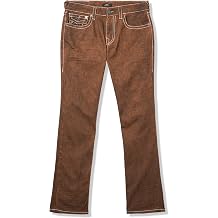 True Religion Mens Ricky Big T Flap Jeans 34" Inseam Straight Leg Denim with 1/2" Flap Pockets & Contrast Stitching