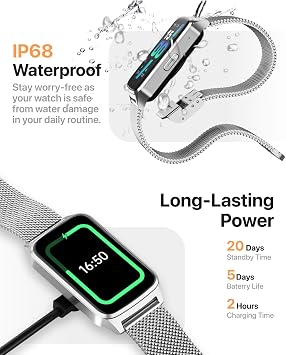 Smart Watch Fitness Tracker with 24/7 Sleep Monitor, 110+ Sports Modes, Step Calorie Counter Pedometer IP68 Waterproof (Beige, 1.57)
