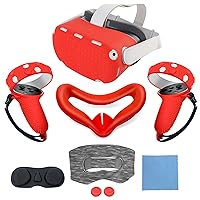 Vista 8 de JYMEGOVR for Oculus Quest 2 Silicone Cover, Protective Cover Accessories for Meta VR, Multi Colors Soft Shell Skin, Controller Grips & Face Cover