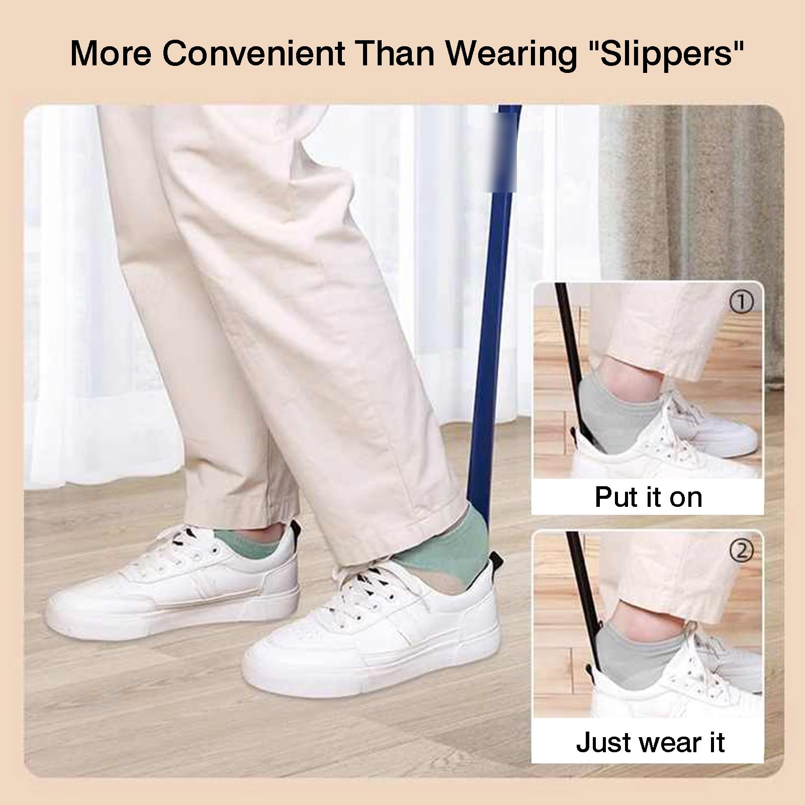 Genérico Calzador De 60 Cm Con Mango Largo, Portátil Y Ligero, Herramienta Ligera De Plástico For Levantar Zapatos Sin Necesidad De Agacharse, Ideal For Hombres Y Mujeres