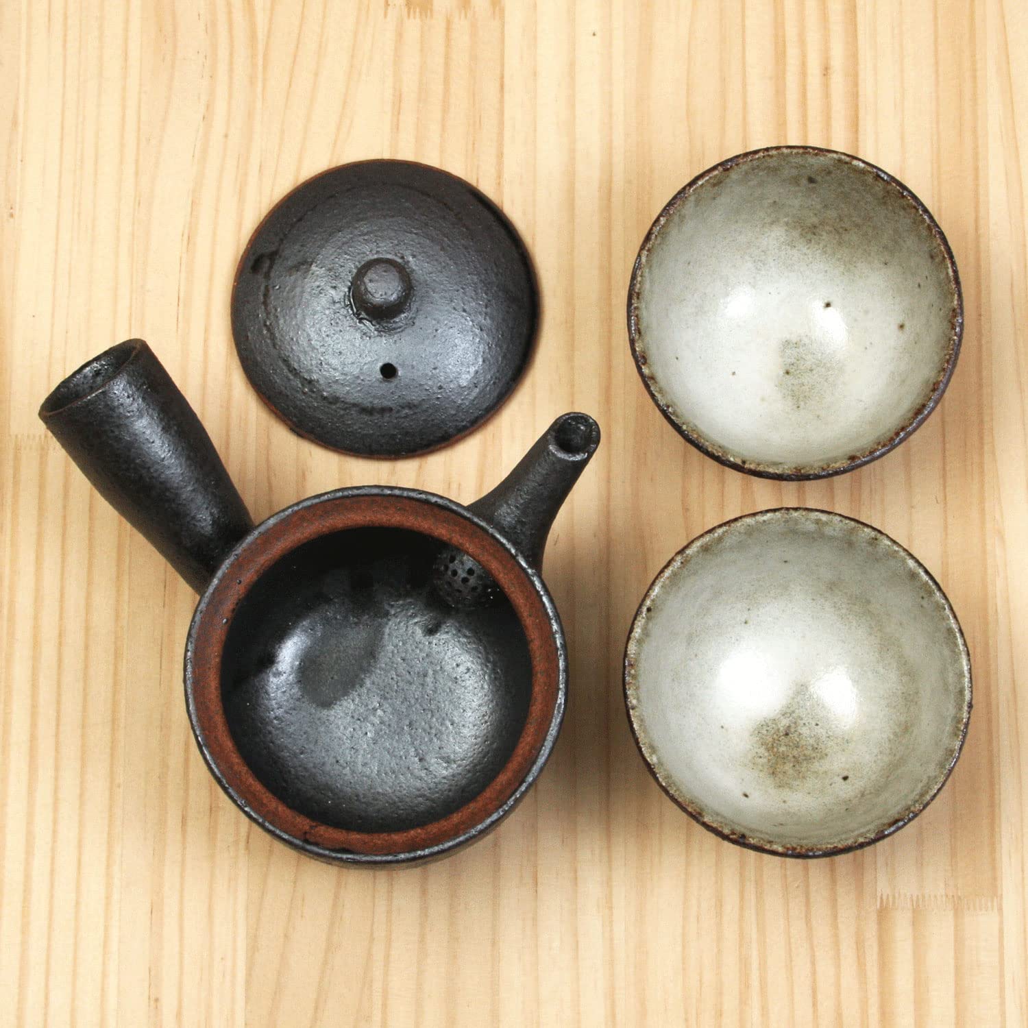 Amazon.co.jp: ヤマ庄陶器 急須・湯呑セット 信楽焼 Sumi-iro ふたり 