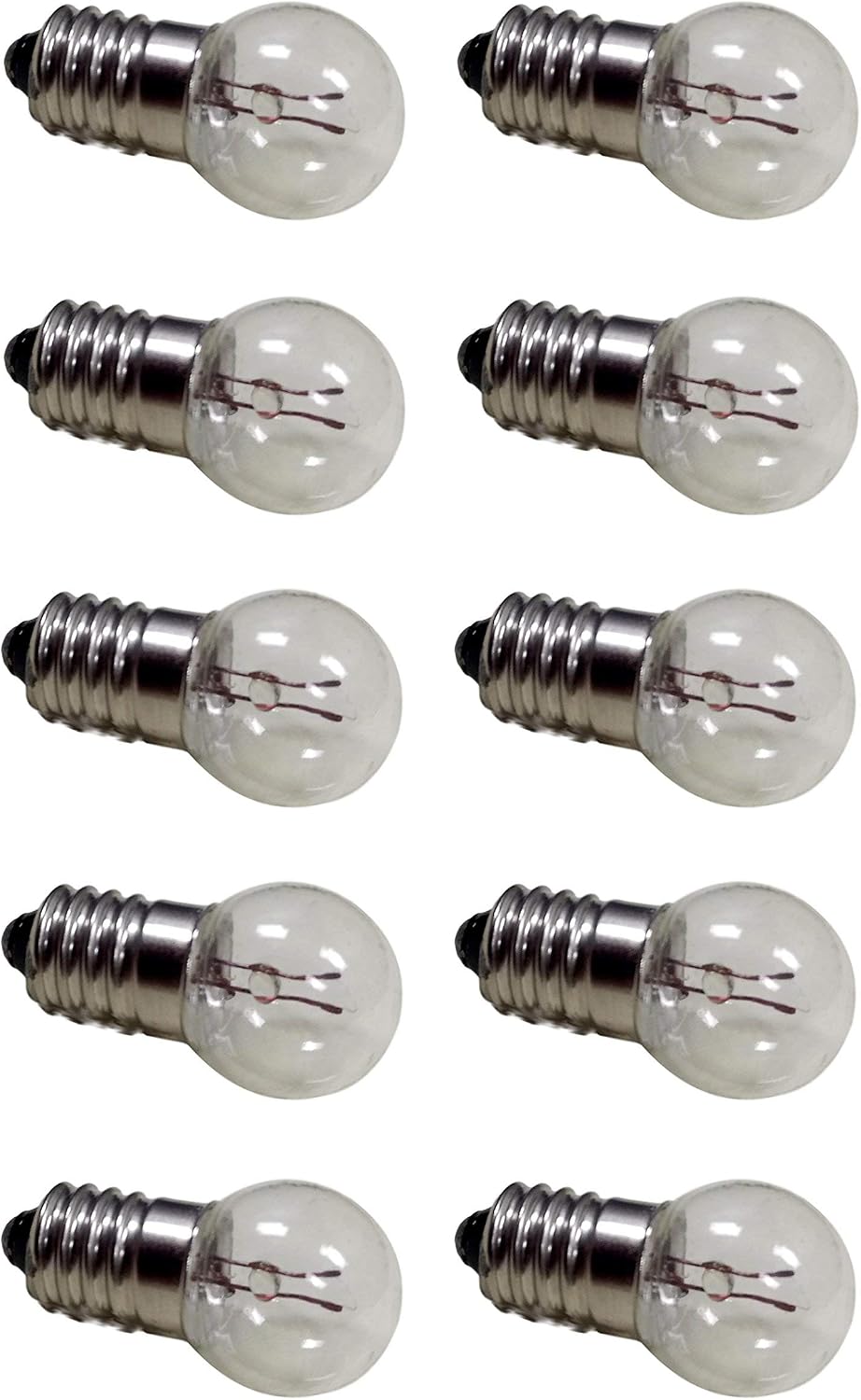 Sci-Supply Pack of 10 E10 Miniature Screw Base Light Bulbs, 1.5V / 0.3A