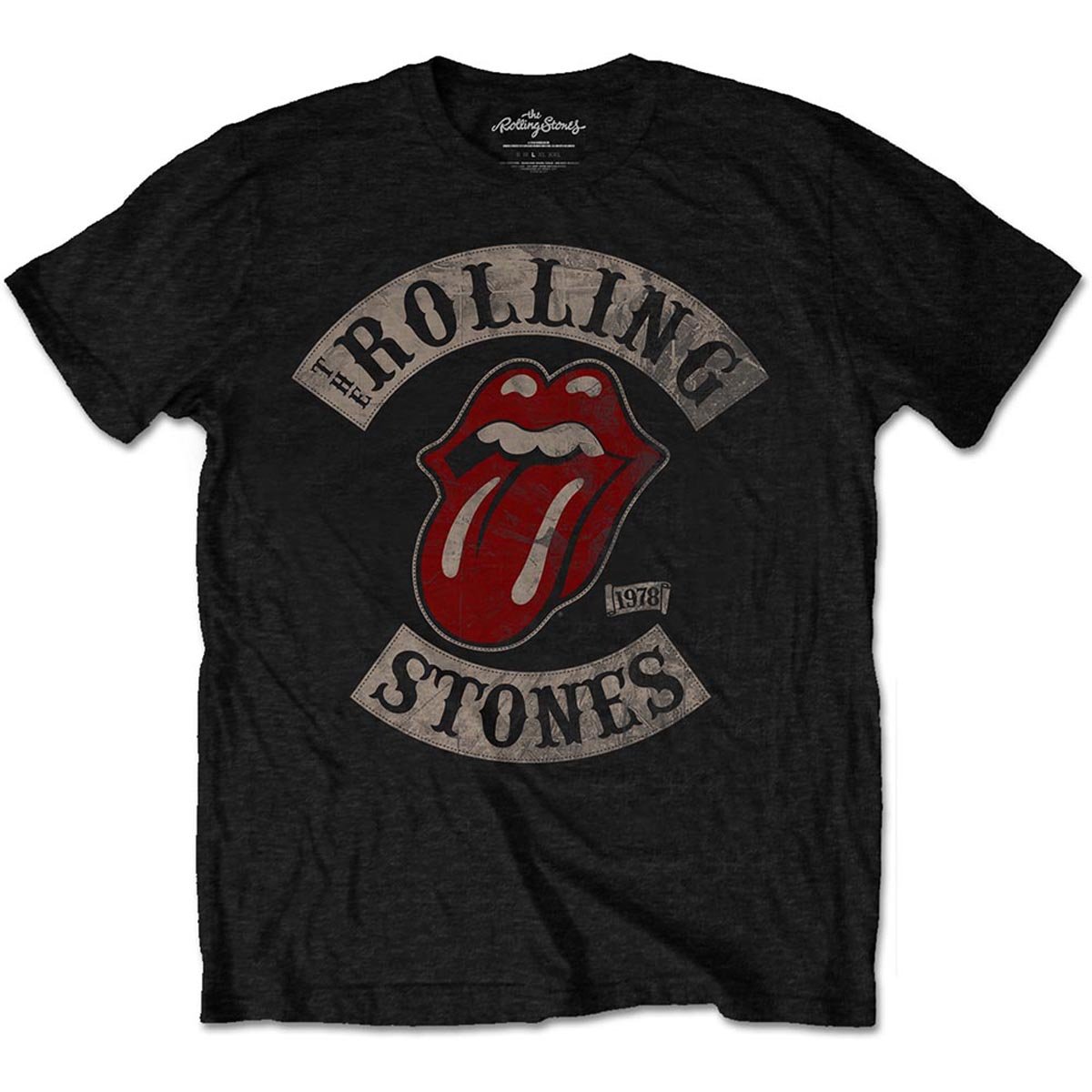 Rock Off Officially Licensed Products Men's Black The Rolling Stones Tour 1978 Official Tee T-Shirt Unisex (Xx-Large)