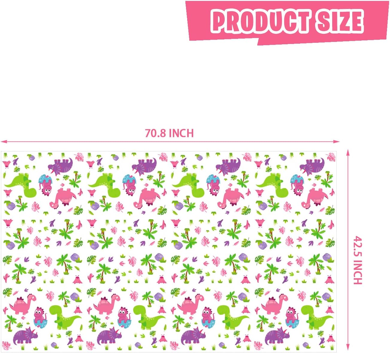 Girl Dinosaur Birthday Party Supplies for 2 Year Old Girl, 202 Pcs Two Rex Pink Dinosaur Dino Party Decorations for Girls - Table Cover, Plates, Cups, Napkins, Utensils, Serves 25 Guests