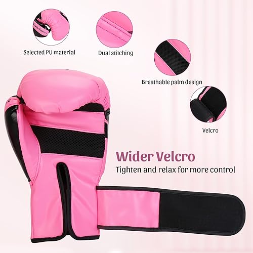 Miniatura 3 de PiscatorZone Guantes de entrenamiento de boxeo, guantes de saco de boxeo para mujeres y adultos, guantes profesionales a prueba de golpes para