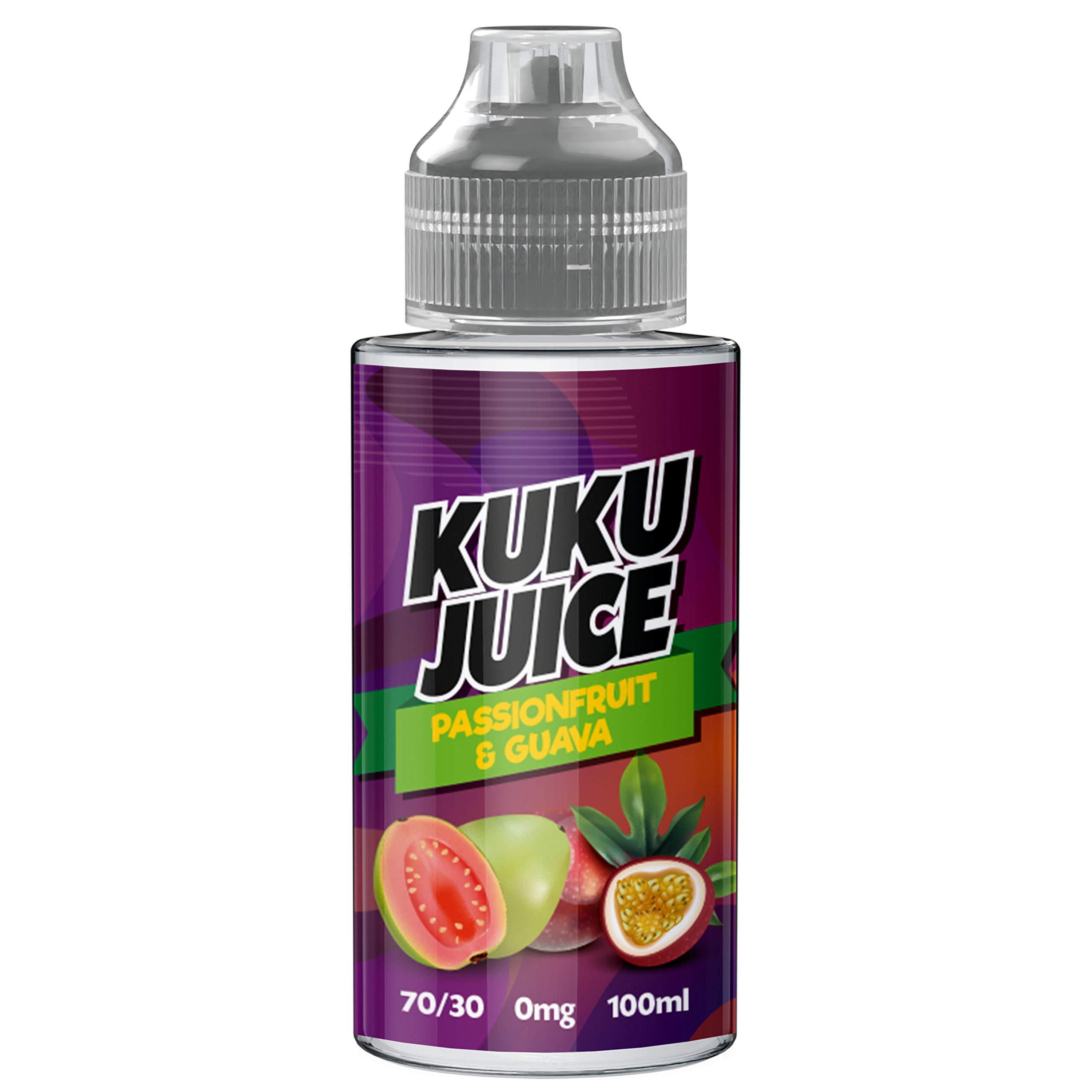 E liquid passion fruit Guava vape liquid - Crafted with a 70VG/30PG vape juice Blend - 100ml Short fill