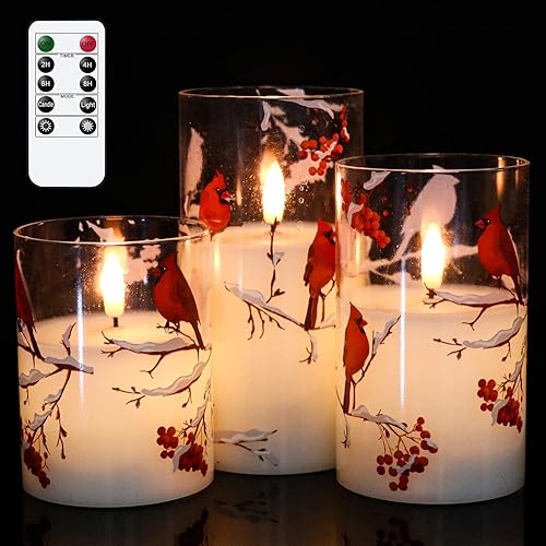 Miniatura 13 de Velas sin llama de Santa Claus de Navidad con temporizador de 6 horas, velas de Navidad que funcionan con pilas, vela LED parpadeante tallada a mano