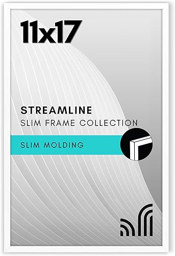Vista 109 de Americanflat - Portarretratos de 7x10 pulgadas con borde delgado y vidrio inastillable, colección Streamline, marco para exhibir en pared y mesa