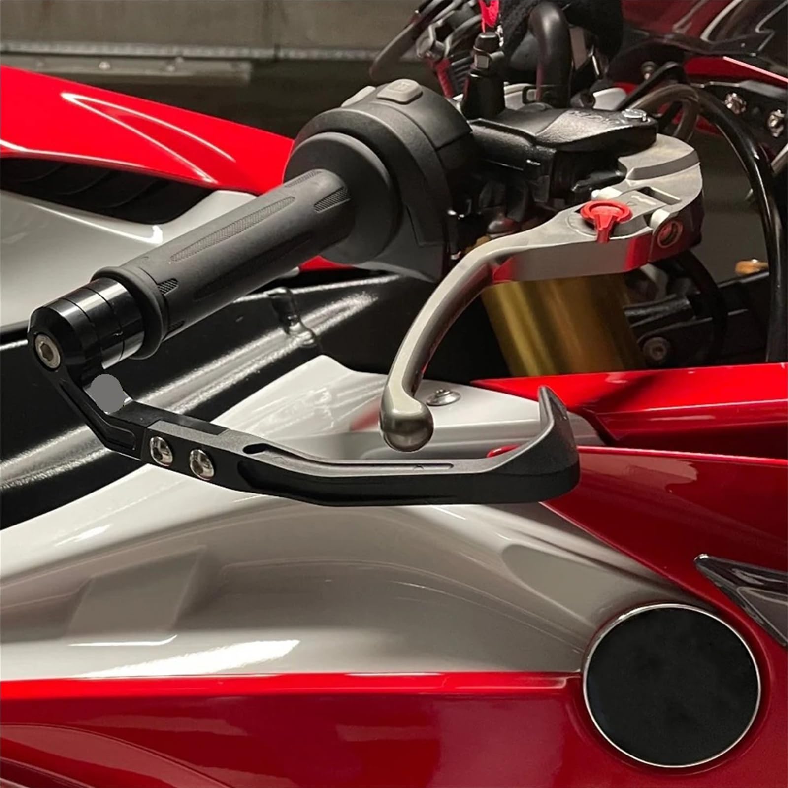 Passend for Yamaha Aluminiumlegierung, Verstellbarer Pro-Handschutz, modifizierte Teile, YZF R1 R1M R1S R6 R7, Motorrad-Bremsgriff(Blue (One Pair))