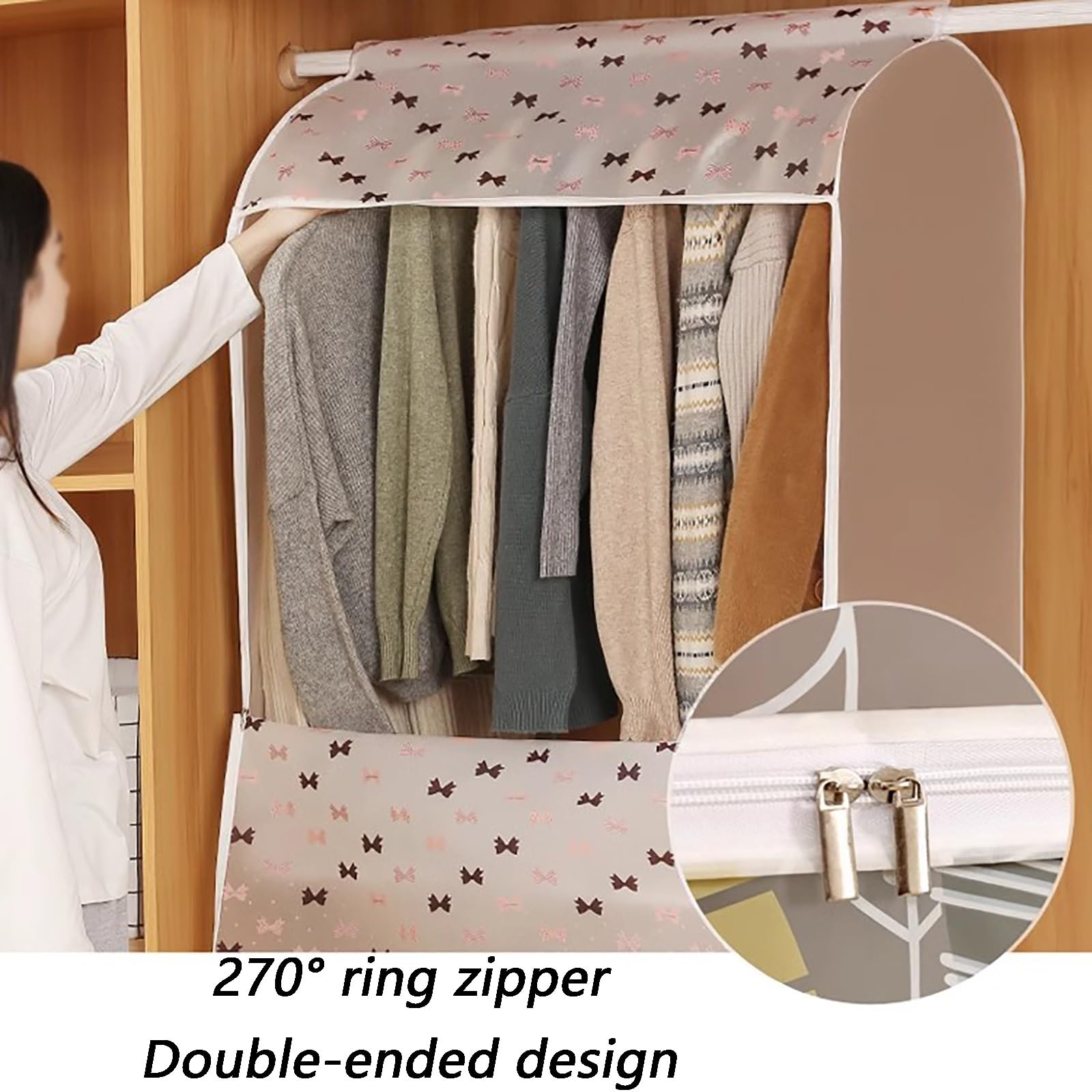 Bolsas de ropa totalmente cerradas con cremallera, a prueba de polvo y transpirables, para trajes, abrigos, vestidos de novia y protección larga de ropa