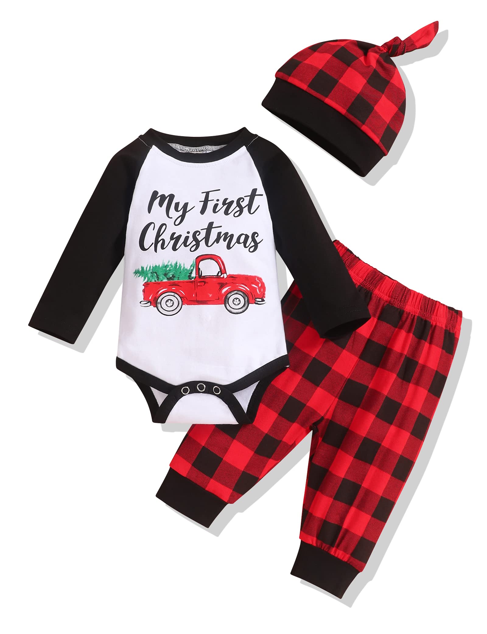 My 1st Christmas Infant Baby Boy Outfits Set Newborn Boy