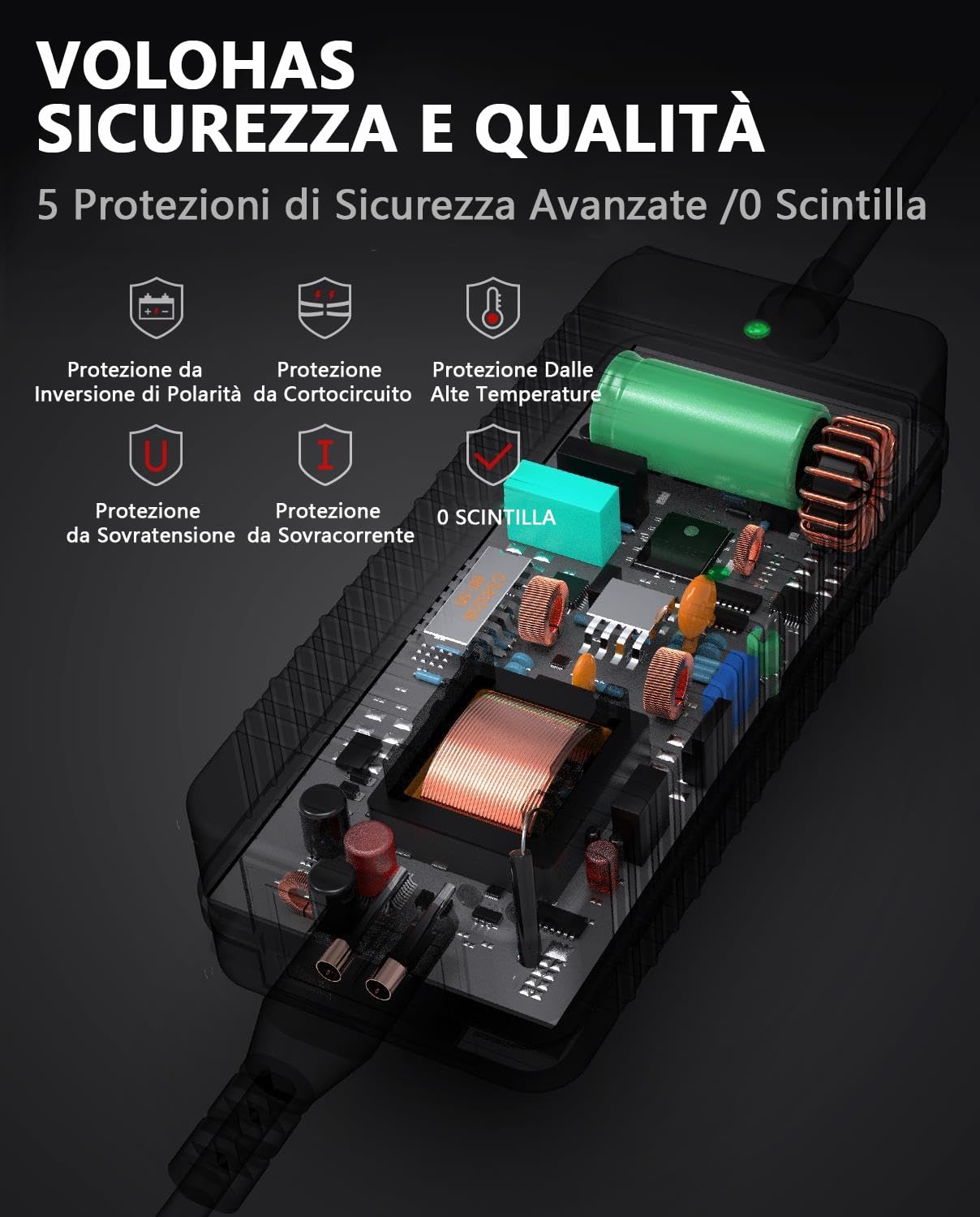 VOLOHAS 53,5V 2A Caricabatterie per NIU KQi3/KQi3 Pro/KQi3 Max/KQi2/KQi2 Pro/KQi 1/KQi 1 Pro/KQi Air/KQi Air X/KQi 300X/KQi 300P Monopattino Elettrico Caricabatterie Rapido Universale per Scooter NIU