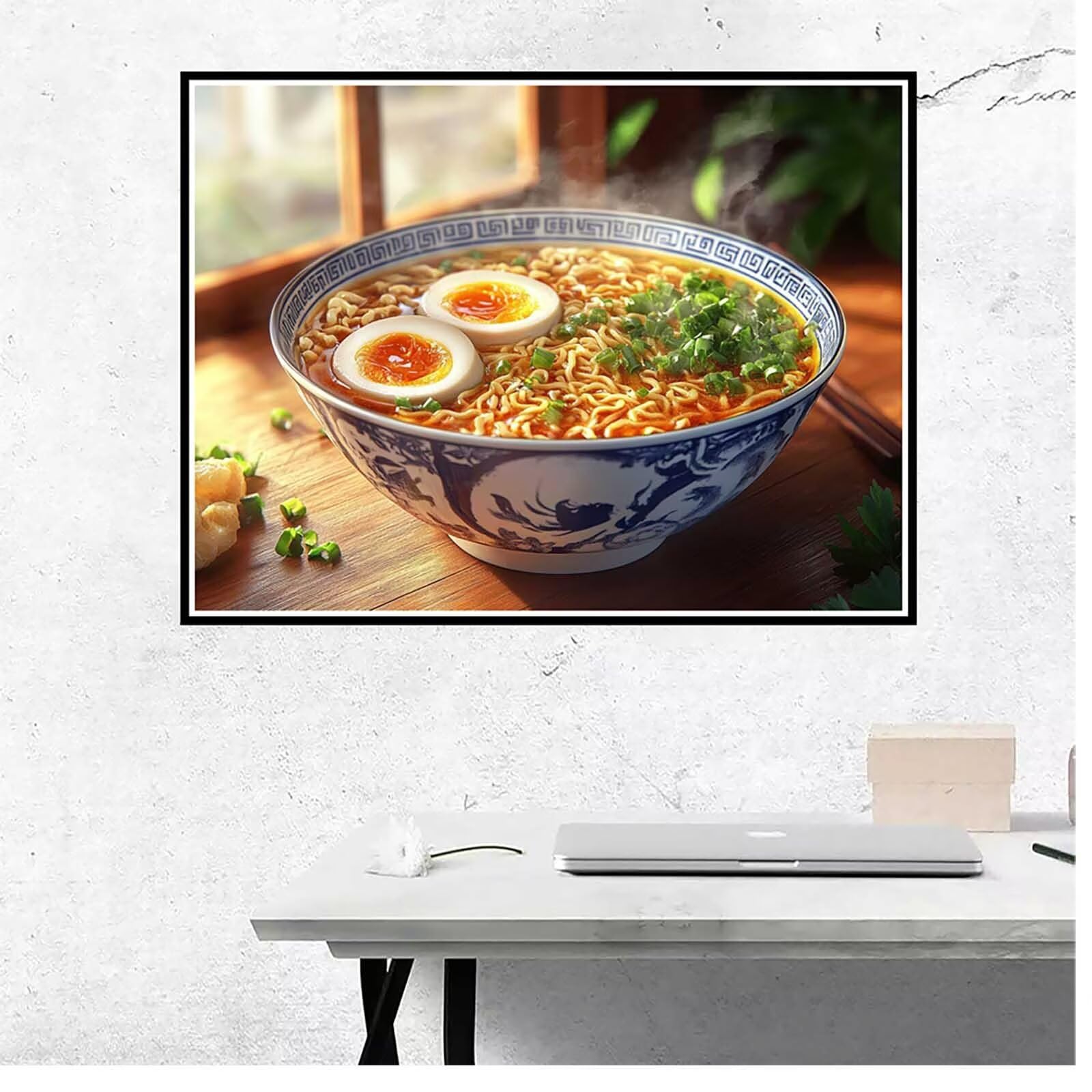 Malen Nach Zahlen Erwachsene, Malen Nach Zahlen Handgezogene Nudeln Paint by Numbers Gourmet-Essen Painting by Numbers Set Erwachsene mit Pinsel und Acrylfarben Set, Deko Wohnzimmer 90x70cm -yym12HR