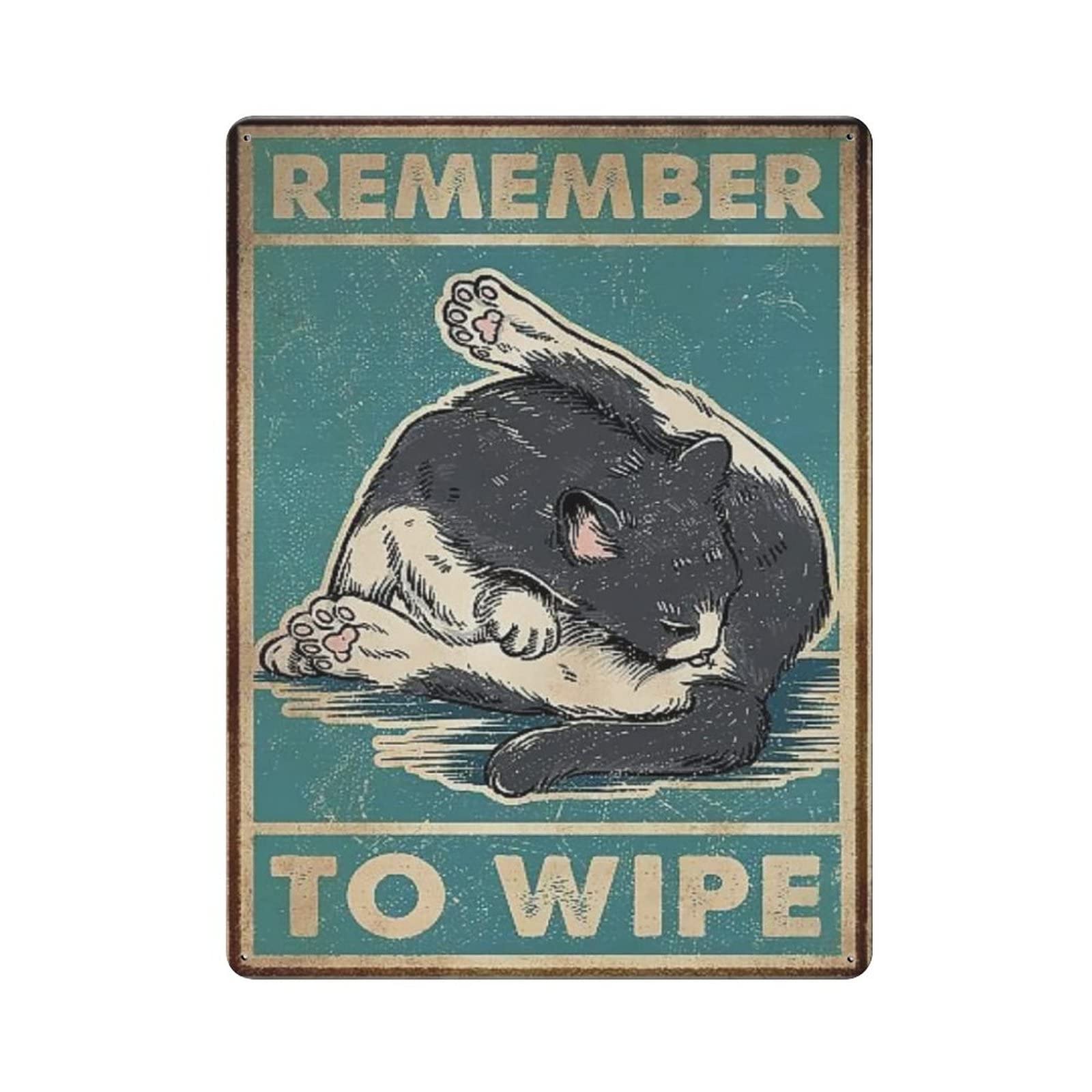 AOOEDM Remember to Wipe Remember to Wipe Vintage Metal Tin Sign for Home Coffee Shop Office Wall Art Metal Poster Garage Decor Man Cave Sign Inspirational Quote Wall Decor