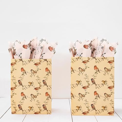 Miniatura 7 de JarThenaAMCS 60 hojas de papel de seda para pájaros, ramas de pájaros, papel de regalo decorativo para manualidades, primavera, boda, cumpleaños,