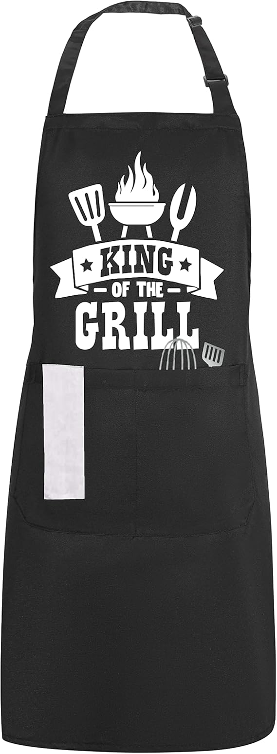 Aprons For Dad Arrive Before Christmas 2022 Funny Grilling Aprons for Men with Pockets, King of the Grill