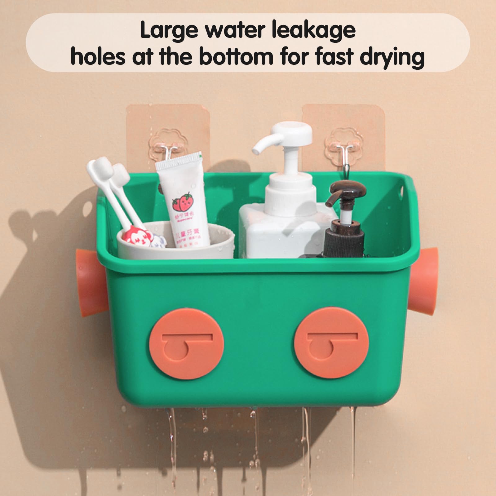 Tokokimo Cestino portaoggetti per giocattoli da bagno, a forma di robot, organizer per giocattoli da bagno, 1 pezzo verde