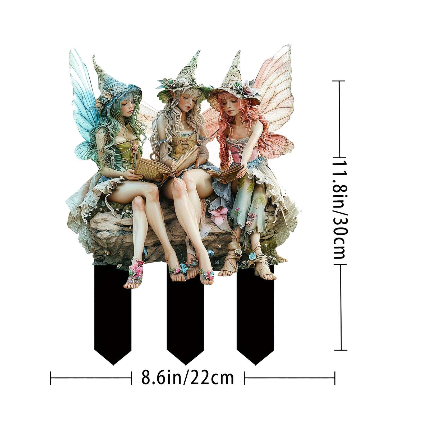 Böhmische Feen-Blumentopf-Dekoration - Handgefertigtes Acryl-Steckschild