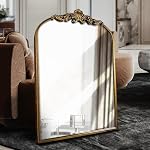 WAMIRRO Arched Mirror,Gold Traditional Vintage Ornate Baroque Mirror,Antique Brass Mirror for Entryway/Fireplace/Living Room/Hallway/Bathroom 29 X 36 inches