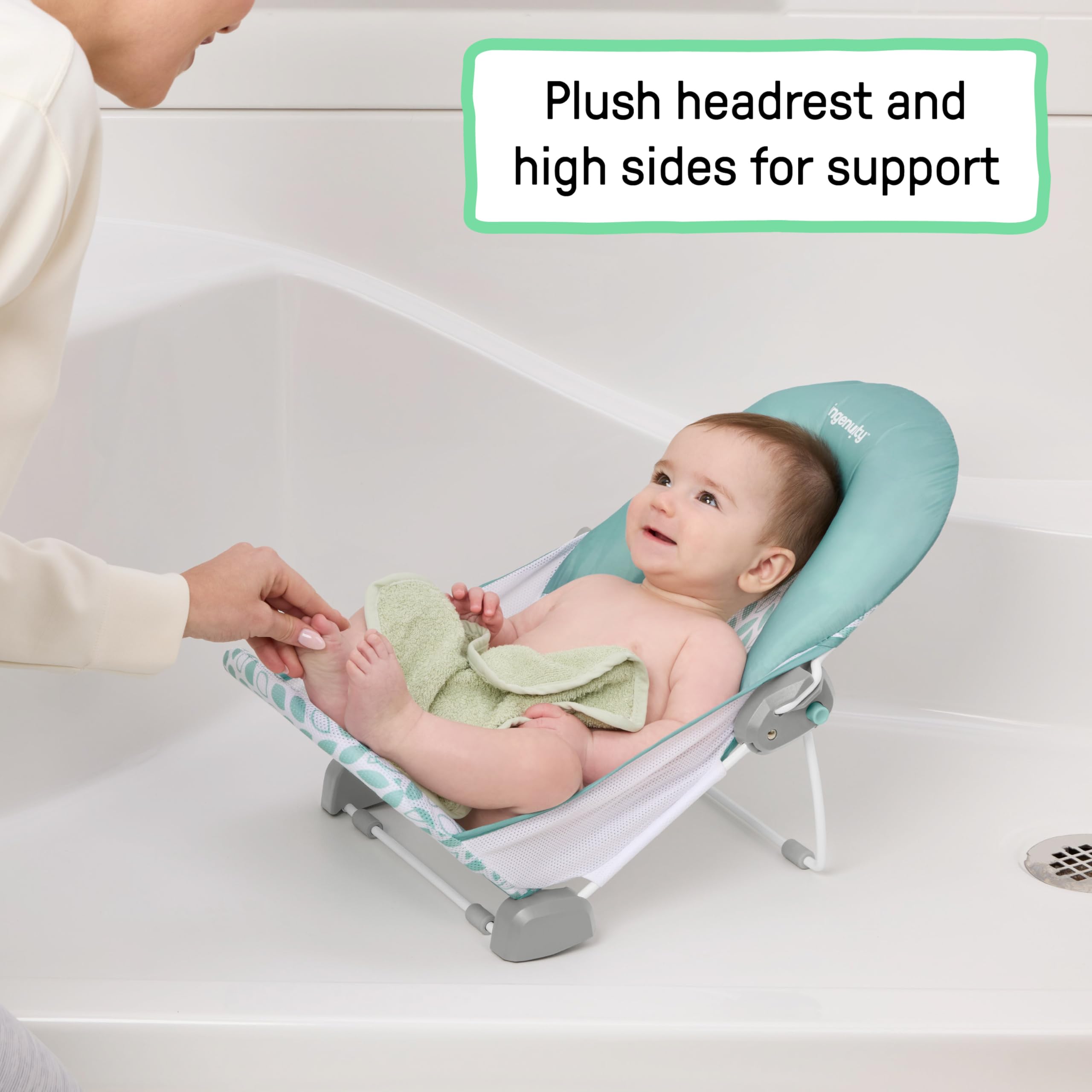Ingenuity Foldaway 2-Position Bather - 2-Position Bath Support for Sink or Bathtub, for Ages 0-6 Months, Up to 20 Pounds - Image 3