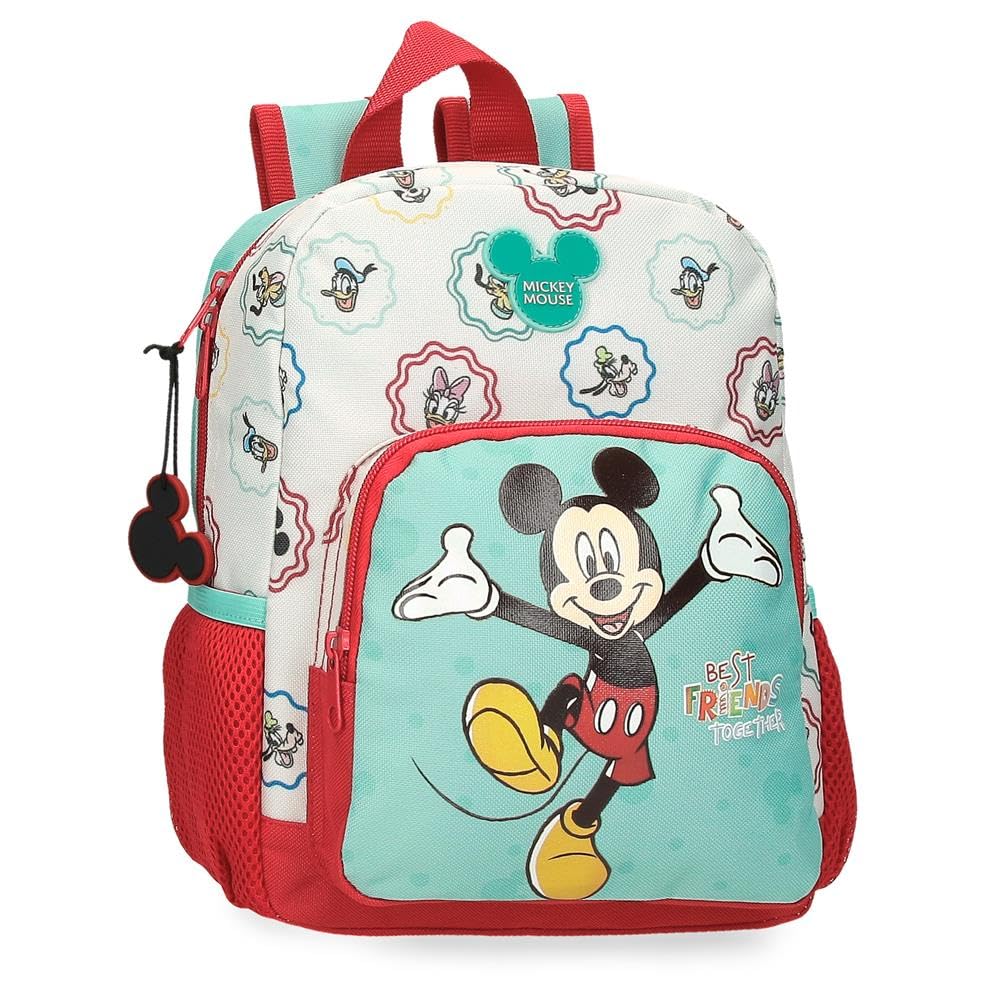 Joumma Bags, Disney Mickey Best Friends Together, School Backpack, Nursery Backpack, Made of Polyester, with Top Handle, Wide and Adjustable Straps, Various Pockets., multicoloured, Preschool Backpack