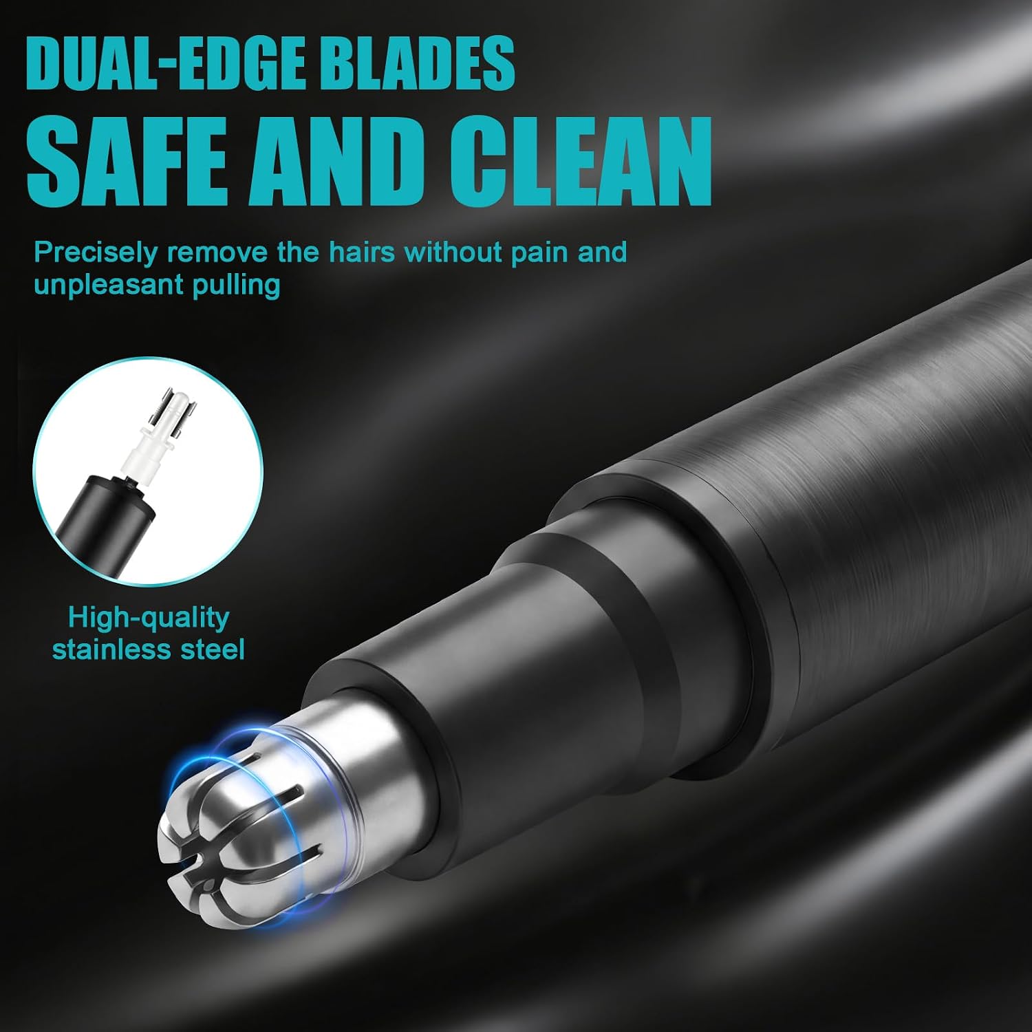 Ear and Nose Hair Trimmer for Men & Women IPX7 Waterproof | 2026 Nose Hair Trimmer Painless with LED Display, Dual-edge Blades, 35dB quiet, USB Rechargeable, compact for Travel, Home & Office, Black